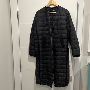 Black Quilted Long Coat
